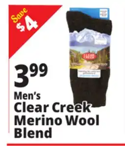 Ocean State Job Lot Men's Clear Creek Merino Wool Blend offer