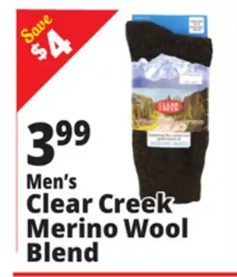 Ocean State Job Lot Men's Clear Creek Merino Wool Blend offer