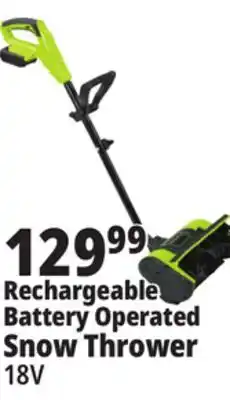 Ocean State Job Lot Rechargeable Battery Operated Snow Thrower offer