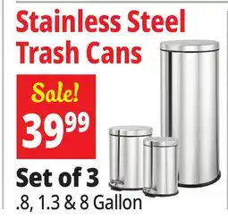 Ocean State Job Lot Stainless Steel Trash Cans offer