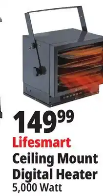 Ocean State Job Lot Lifesmart Ceiling Mount Digital Heater 5,000 Watt offer