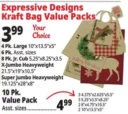 Ocean State Job Lot Expressive Designs Packs Kraft Bag Value Packs offer