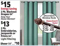 Ocean State Job Lot Energy Saving 2 Pk. Blackout Drapes 84 offer