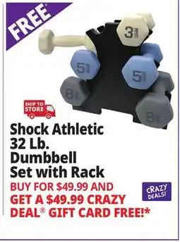 Ocean State Job Lot Shock Athletic 32 Lb. Dumbbell Set with Rack offer