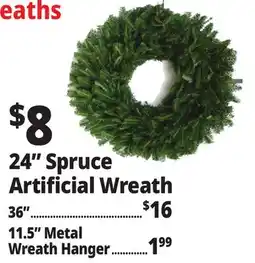 Ocean State Job Lot 24 Spruce Artificial Wreath offer