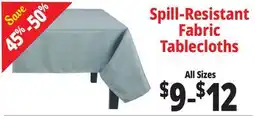 Ocean State Job Lot Spill-Resistant Fabric Tablecloths offer
