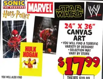 Ollie's 24 X 36 CANVAS ART offer