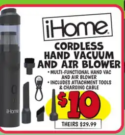 Ollie's CORDLESS HAND VACUUM AND AIR BLOWER offer
