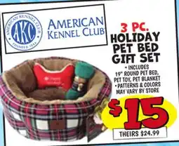 Ollie's 3 PC. HOLIDAY PET BED GIFT SET offer