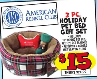 Ollie's 3 PC. HOLIDAY PET BED GIFT SET offer
