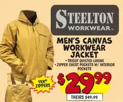 Ollie's STEELTON MEN'S CANVAS WORKWEAR JACKET YKK offer