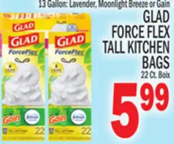 C Town GLAD FORCE FLEX TALL KITCHEN BAGS 22 Ct. Boix offer