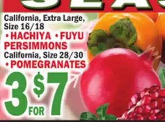 C Town HACHIYA, FUYU PERSIMMONS, POMEGRANATES offer