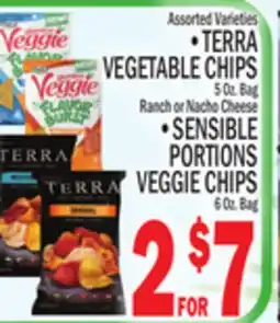 C Town TERRA VEGETABLE CHIPS, SENSIBLE PORTIONS VEGGIE CHIPS offer