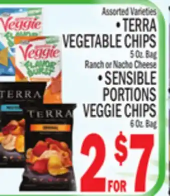 C Town TERRA VEGETABLE CHIPS, SENSIBLE PORTIONS VEGGIE CHIPS offer