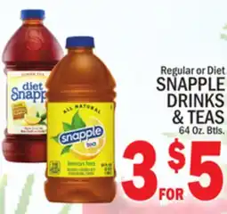 C Town SNAPPLE DRINKS & TEAS offer