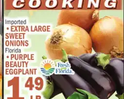 C Town EXTRA LARGE SWEET ONIONS, PURPLE BEAUTY EGGPLANT offer