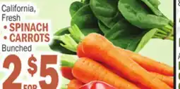 C Town SPINACH, CARROTS offer