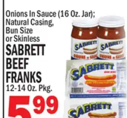 C Town SABRETT BEEF FRANKS 12-14 Oz. Pkg offer