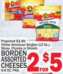 C Town BORDEN ASSORTED CHEESES 6-8 OZ. PKG offer