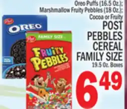 C Town POST PEBBLES CEREAL FAMILY SIZE 19.5 Oz. Boxes offer