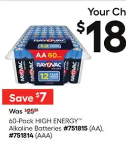 Lowe's 60-Pack HIGH ENERGY Alkaline Batteries offer