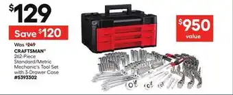 Lowe's Standard/Metric Mechanic's Tool Set with 3-Drawer Case offer
