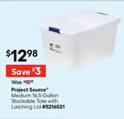 Lowe's Medium 16.5-Gallon Stackable Tote with Latching Lid offer