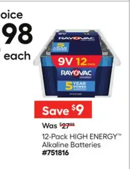 Lowe's 12-Pack HIGH ENERGY Alkaline Batteries offer
