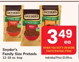 ACME Snyder's Family Size Pretzels offer