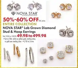 Boscov's NOVA STAR Lab Grown Diamond Stud & Hoop Earrings offer