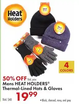 Boscov's Mens HEAT HOLDERS Thermal-Lined Hats & Gloves offer