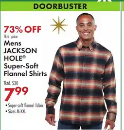 Boscov's Mens JACKSON HOLE Super-Soft Flannel Shirts offer