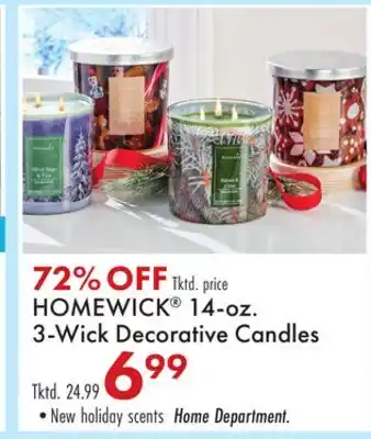 Boscov's HOMEWICK 14-oz. 3-Wick Decorative Candles offer