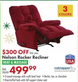 Boscov's Nelson Rocker Recliner MASSAGE offer