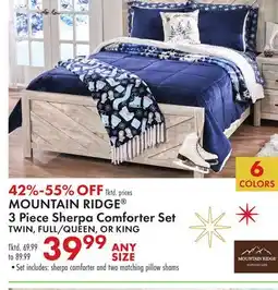 Boscov's MOUNTAIN RIDGE 3 Piece Sherpa Comforter Set offer