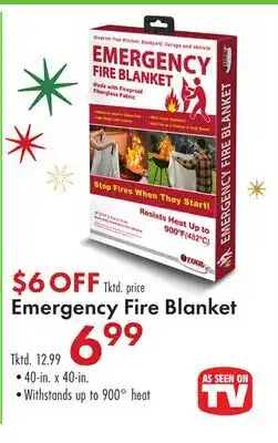 Boscov's Emergency Fire Blanket offer