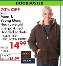 Boscov's Mens & Young Mens Heavyweight Sherpa-Lined Hooded Jackets offer