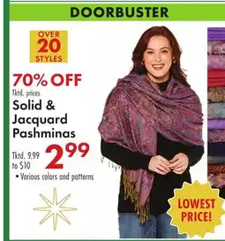 Boscov's Solid & Jacquard Pashminas offer
