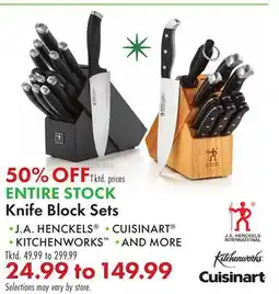 Boscov's ENTIRE STOCK Knife Block Sets offer