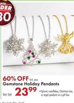 Boscov's Gemstone Holiday Pendants offer