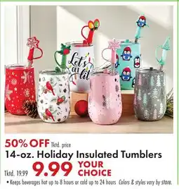 Boscov's 14-oz. Holiday Insulated Tumblers offer