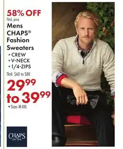 Boscov's Mens CHAPS Fashion Sweaters offer