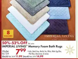 Boscov's IMPERIAL LIVING Memory Foam Bath Rugs offer