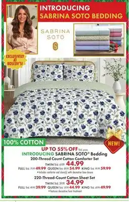 Boscov's INTRODUCING SABRINA SOTO Bedding 200-Thread Count Cotton Comforter Set offer