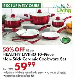 Boscov's HEALTHY LIVING 10-Piece Non-Stick Ceramic Cookware Set offer