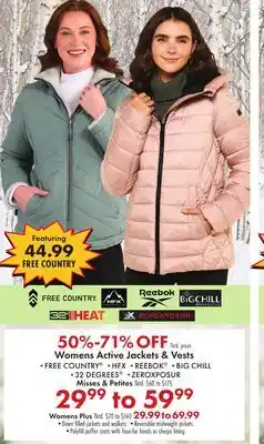 Boscov's Womens Active Jackets & Vests offer
