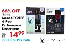 Boscov's Mens SPYDER 4-Pack Performance Underwear offer