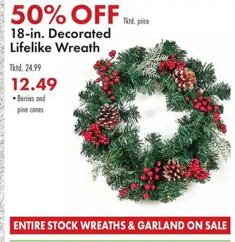 Boscov's 18-in. Decorated Lifelike Wreath offer