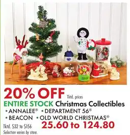 Boscov's ENTIRE STOCK Christmas Collectibles offer
